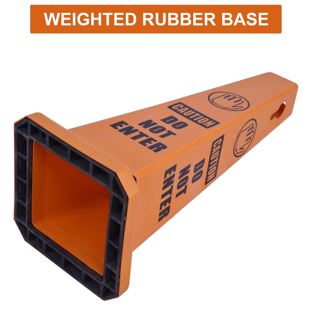 OrangeStar Do Not Enter Cones 4-Pack, 26.5" Large 4-Sided No Entry Message Safety Cones with Heavy Rubber Base for Indoor Outdoor Use, Traffic Control, Security, Warehouse Safety