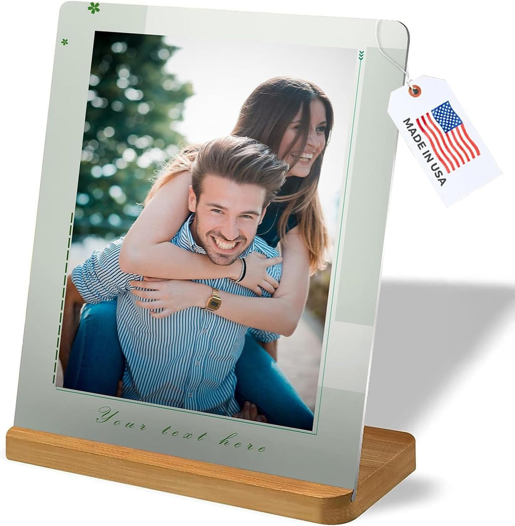LOUISMIAA Custom Metal Picture Frame Prints,Personalized Photo Frames with Easel,Customized Metal Collage Picture Frame Gift for Family, Lover and Friend,Couple