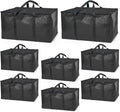 ClearSpace Heavy Duty Moving Bags or Storage Bags – Black Storage Bins with Lids, Large Moving Boxes with Backpack Straps & Zippers,– Packing Box & Moving Supplies for College Dorm, 8 Pack