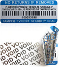 Tamper Evident Proof Barcode Stickers with Individual Serial Number Security Warranty Void Sticker,Sealing Label for Package(280pcs 2x0.8in Blue Matte Silver)