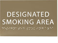 6" X4" Designated Smoking Area Sign - ADA Compliant Tactile Graphics Grade 2 Braille Text | Smoking Permitted Wall Signs for Offices, Private Businesses, Schools, and Restaurants