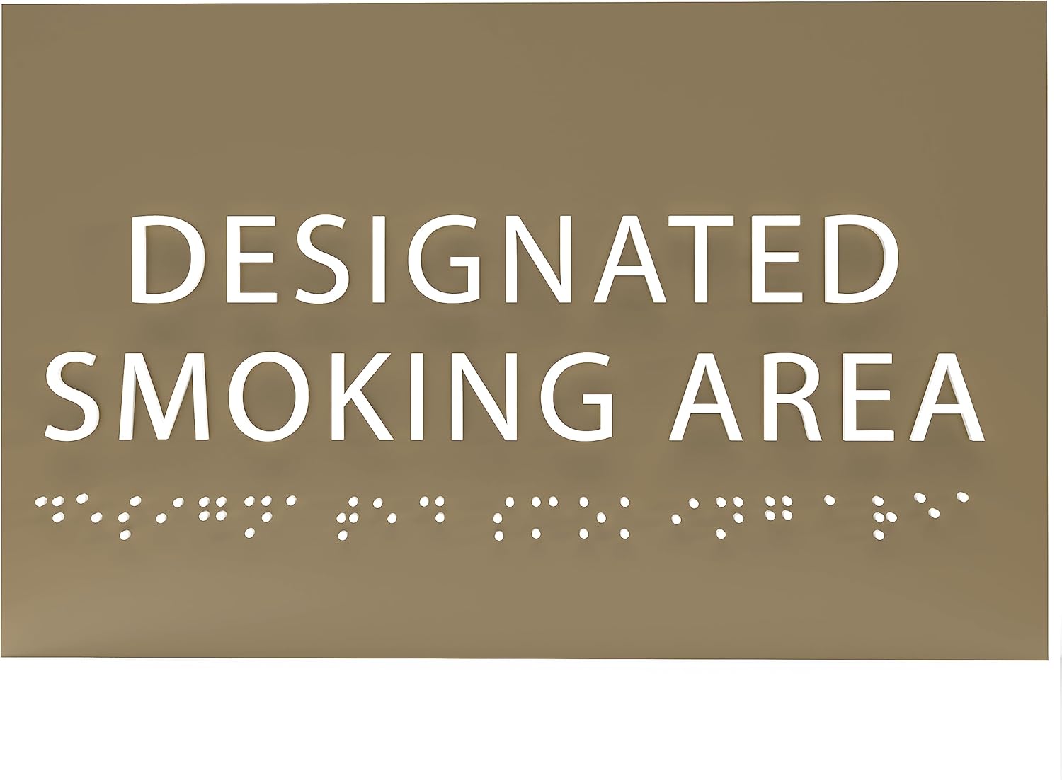 6" X4" Designated Smoking Area Sign - ADA Compliant Tactile Graphics Grade 2 Braille Text | Smoking Permitted Wall Signs for Offices, Private Businesses, Schools, and Restaurants