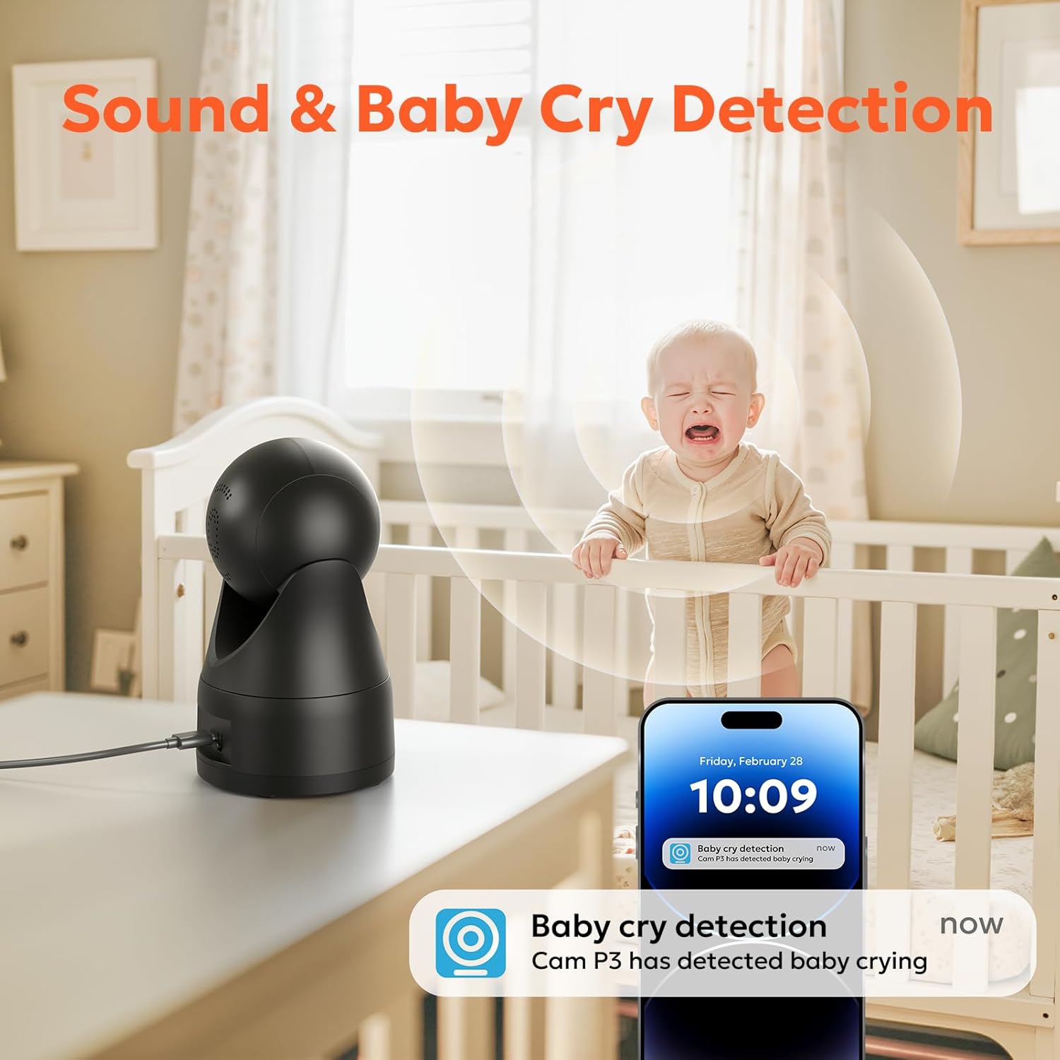 owltron Indoor Security Camera 2K, 360°2.4G WiFi Cameras for Home Security for Baby/Pet/Elder/Nanny with Night Vision, Motion Detection & App Control, Baby Monitor Works with Alexa & Google Assistant