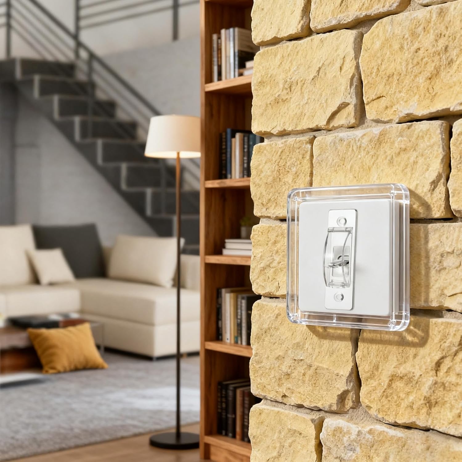 4 PCS Light Switch Cover Guard Child Proof Light Switch Guard Wall Switches Cover Toggle Switches Covers for Protects Your Lights from Being Accidentally Turned On or Off by Children and Adults