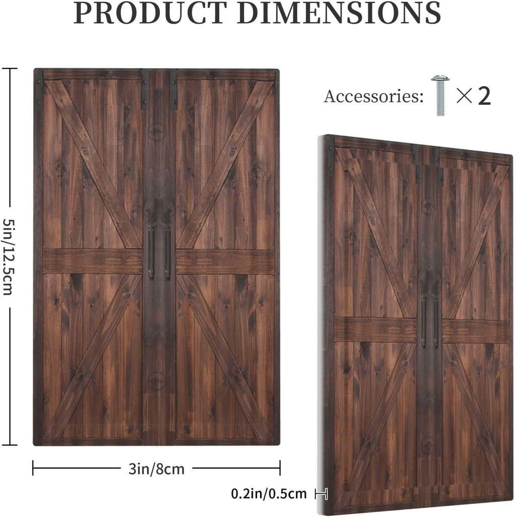 Decorative Light Switch Cover Plate Vintage Brown Farmhouse Barn Door 1 Gang No Device Single Blank Outlet Covers Wall Plates for Electrical Outlets Faceplate for Bedroom Home Decor