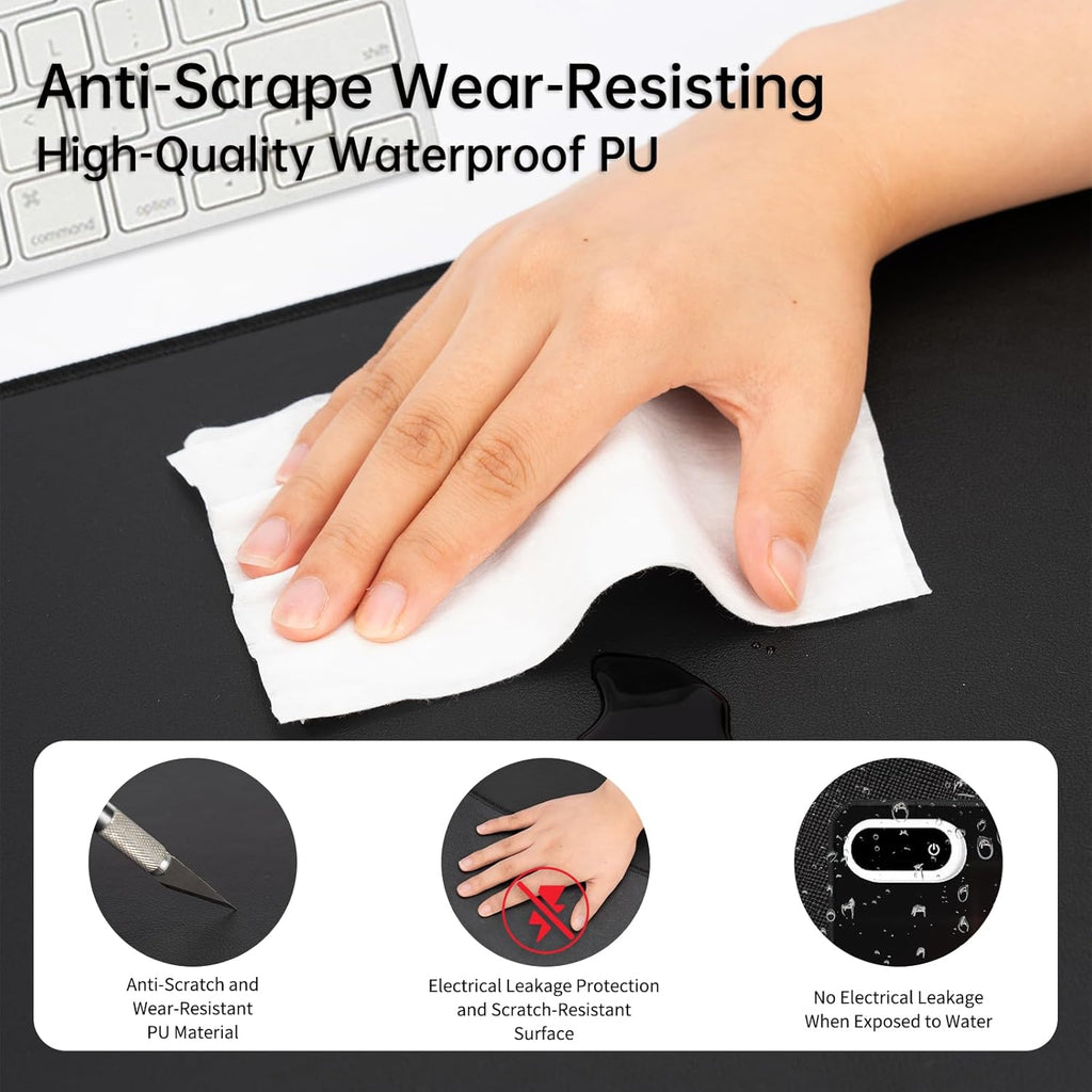 Heated Desk Pad, Heated Mouse Pad - 31.5 x 13 inch, Heated Desk Mat, Desk Warmer with 5 Heat Levels & Auto Shut-Off - Ideal for Office and Home(Pink)