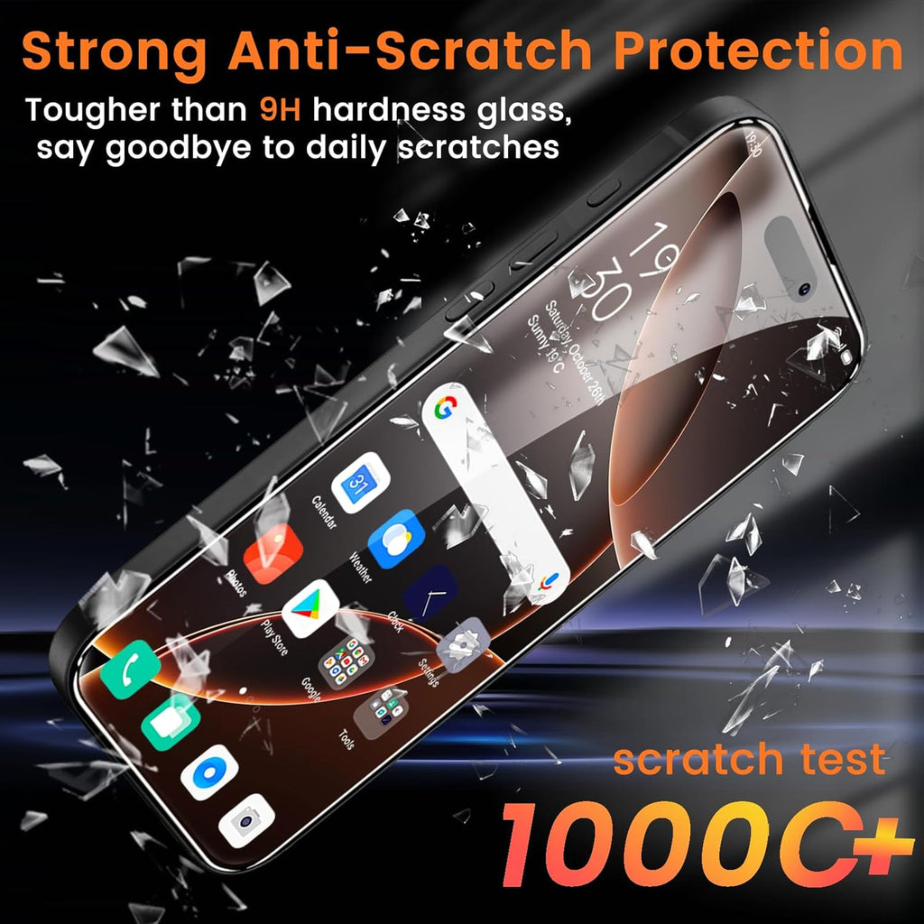 4+4 Pack Privacy Screen Protector for iPhone 16 Pro Max 6.9-Inch with 4 Pack Camera Lens Protector, Anti Spy Tempered Glass Film 9H Hardness Case Friendly