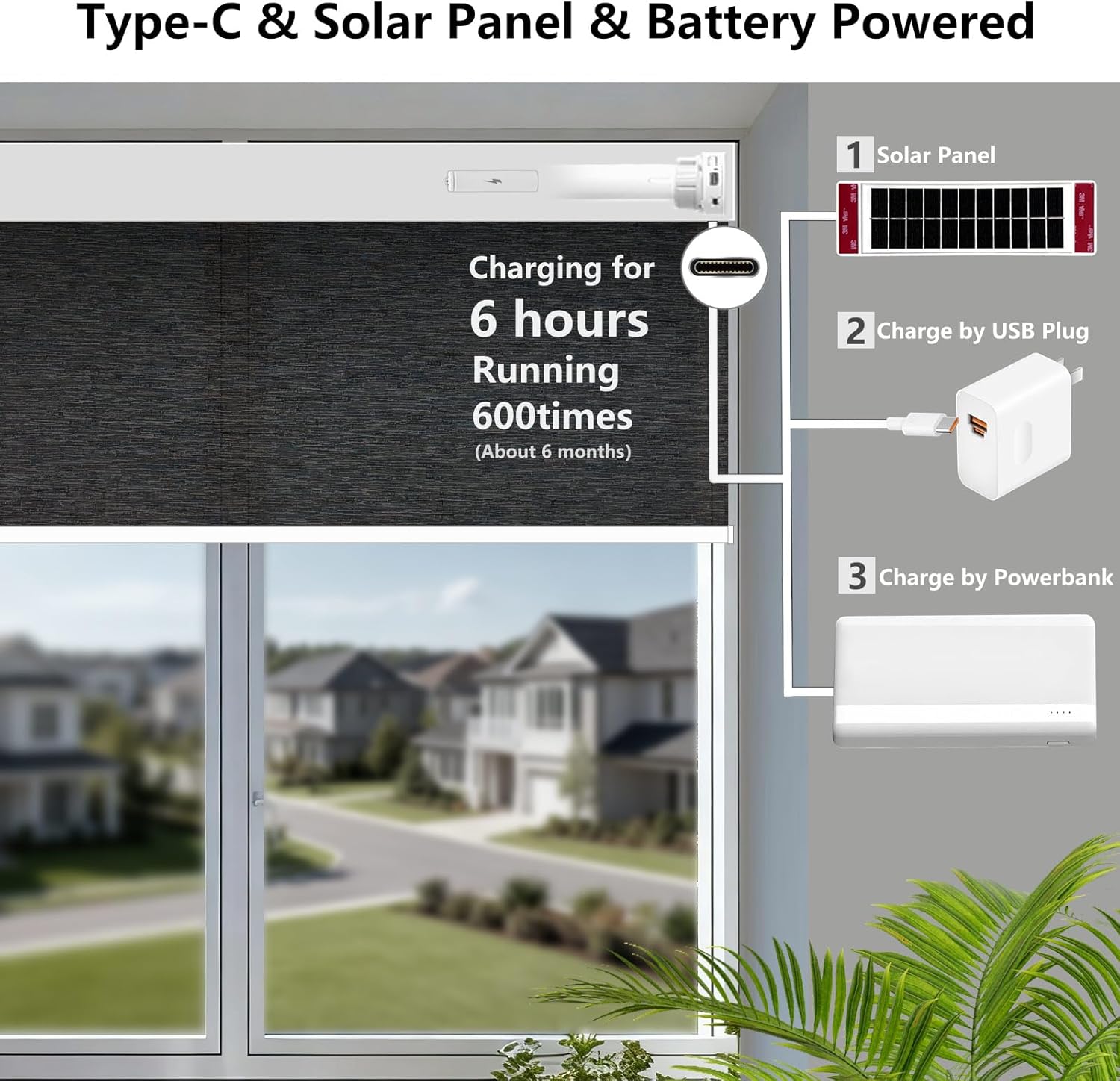 Smart Motorized Blinds – 70% Blackout Roller Shades with Remote, Alexa/Google Home/Siri Control, Matter Compatible, Wireless Rechargeable Battery, Custom Sizes for Windows & Sliding Doors