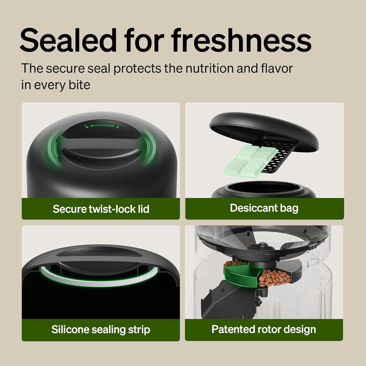 PETLIBRO Automatic Multiple Cats Feeder, 5G WiFi Automatic Dog Food Dispenser with Freshness Preservation for 2 Pets, 5L Timed Pet Feeder with Low Food Sensor, Up to 10 Meals Per Day, Granary Black