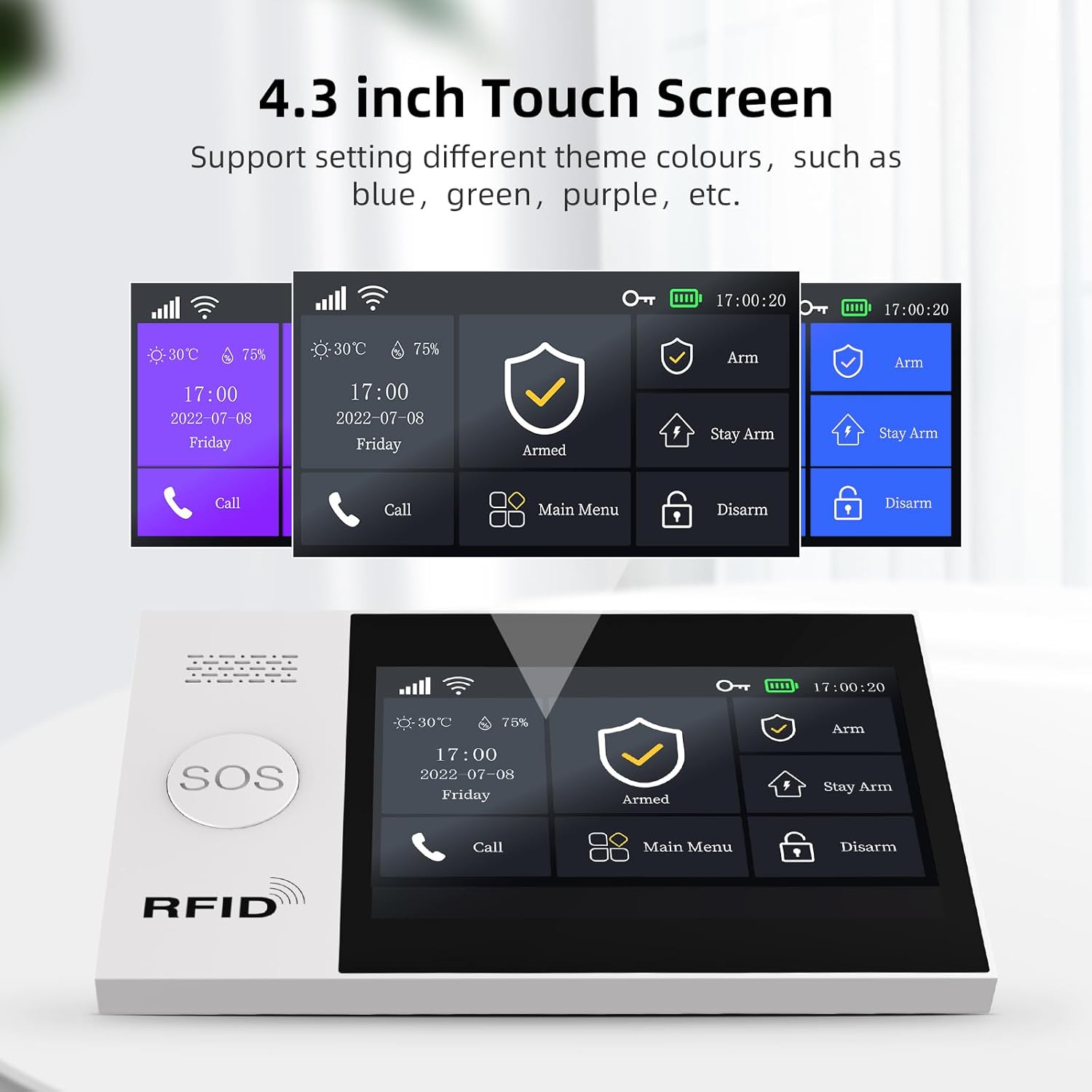 YBJ 16-Piece-Kit Full Touch Screen Wireless Smart Home Alarm System, DIY 4G and WiFi Burglar Alarm System for Home Security with APP Alert, Motion Detector, Door Window Sensor, Remote Control, Siren