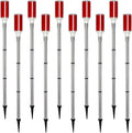 10PCS Solar Powered Driveway Markers - Reflective Red Landscape Reflectors for Snow, Road, Outdoor Yard, Parking, Sidewalk