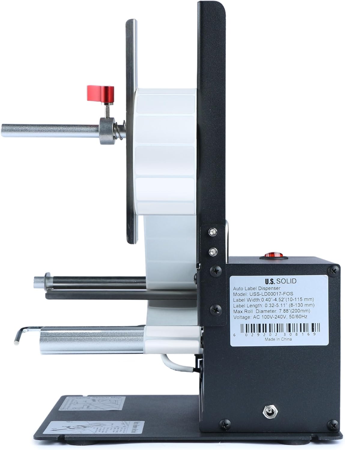 U.S. Solid Automatic Label Dispenser Machine w/Fibre Optic Sensor - Clear and Opaque Labels - Width 10-115MM Length 8-130MM