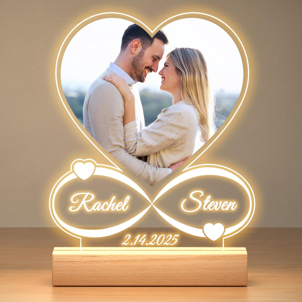 Personalized Picture Frame, Custom Picture Frames, Customized Photo Frame, Personalized Anniversary Valentines Day Gifts for Women Men Her Him Girlfriend Boyfriend Couple Mom Dad Baby Kid Family