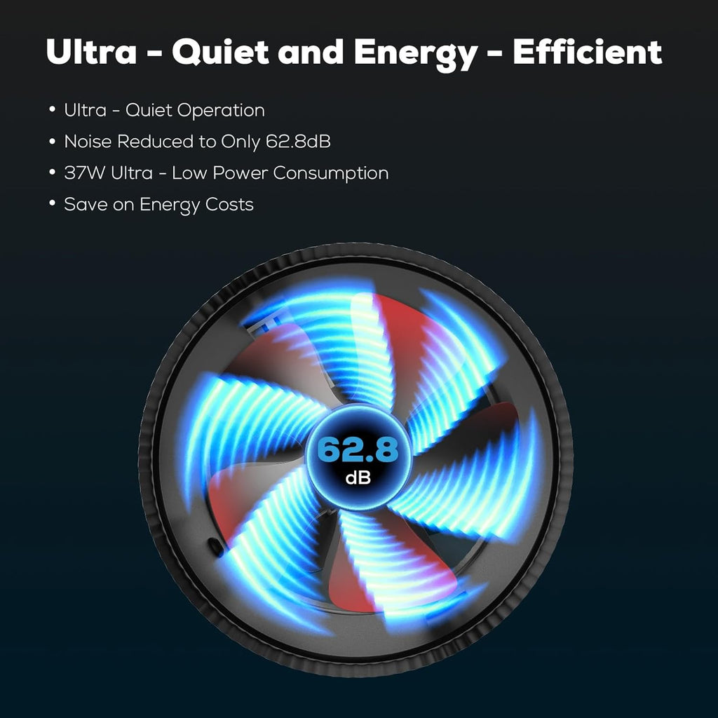 6 Inch Inline Duct Fan with Speed Controller - 282CFM High Airflow, Ultra Quiet 62.8dB for Grow Tents, Hydroponics, Ventilation, Exhaust - Energy Efficient 37W Inline Exhaust Fan