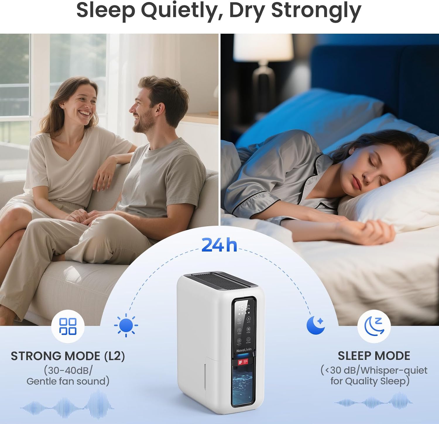 Dehumidifiers for Bathroom with Moisture Absorber Bag Reusable, 68 OZ Water Tank Portable Quiet Dehumidifier for Bedroom with Auto Shut Off, 7 Colors LED Light for Home, RV, Garage, apartment