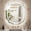 30"X36" Oval LED Bathroom Mirror with Lights, Frameless Vanity LED Mirror for Bathroom with Beveled Edge, Backlit Anti-Fog, Dimmable, 3 Colors, Memory Function, Tempered Glass, Shatter-Proof
