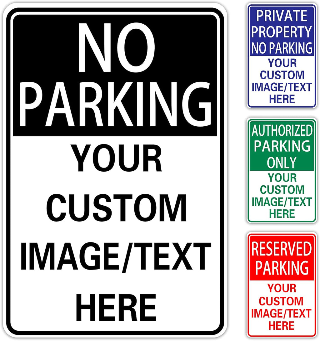 No Parking Signs Custom Parking Sign for Parking Lots Business and Schools Outdoor Use Aluminum Metal Decor 12x8 Inches