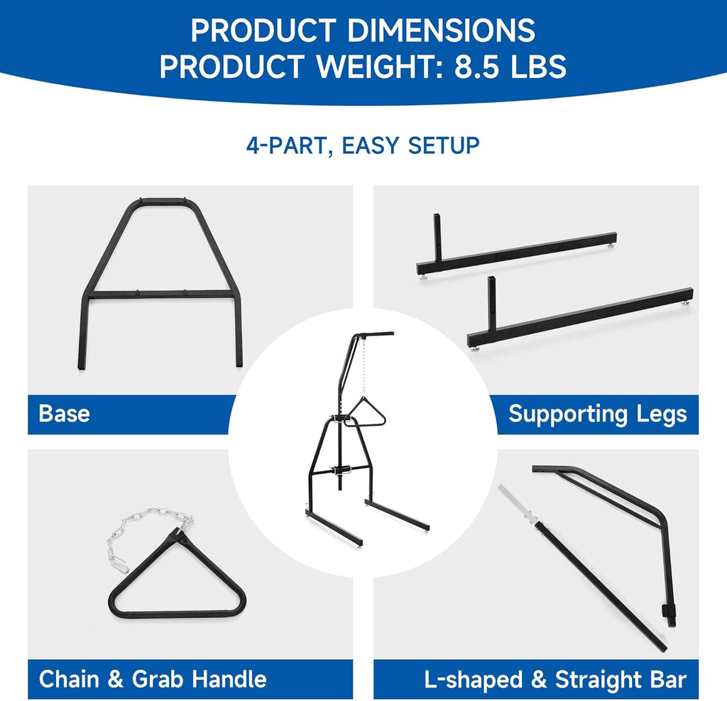 Trapeze Bar for Bed Mobility, Patient Aid Hospital Beds Triangle Pull Up Floor Stand Bar Heavy Duty Beds Trapeze for Bed Pull Up Assist for Elderly and Bedridden Patients