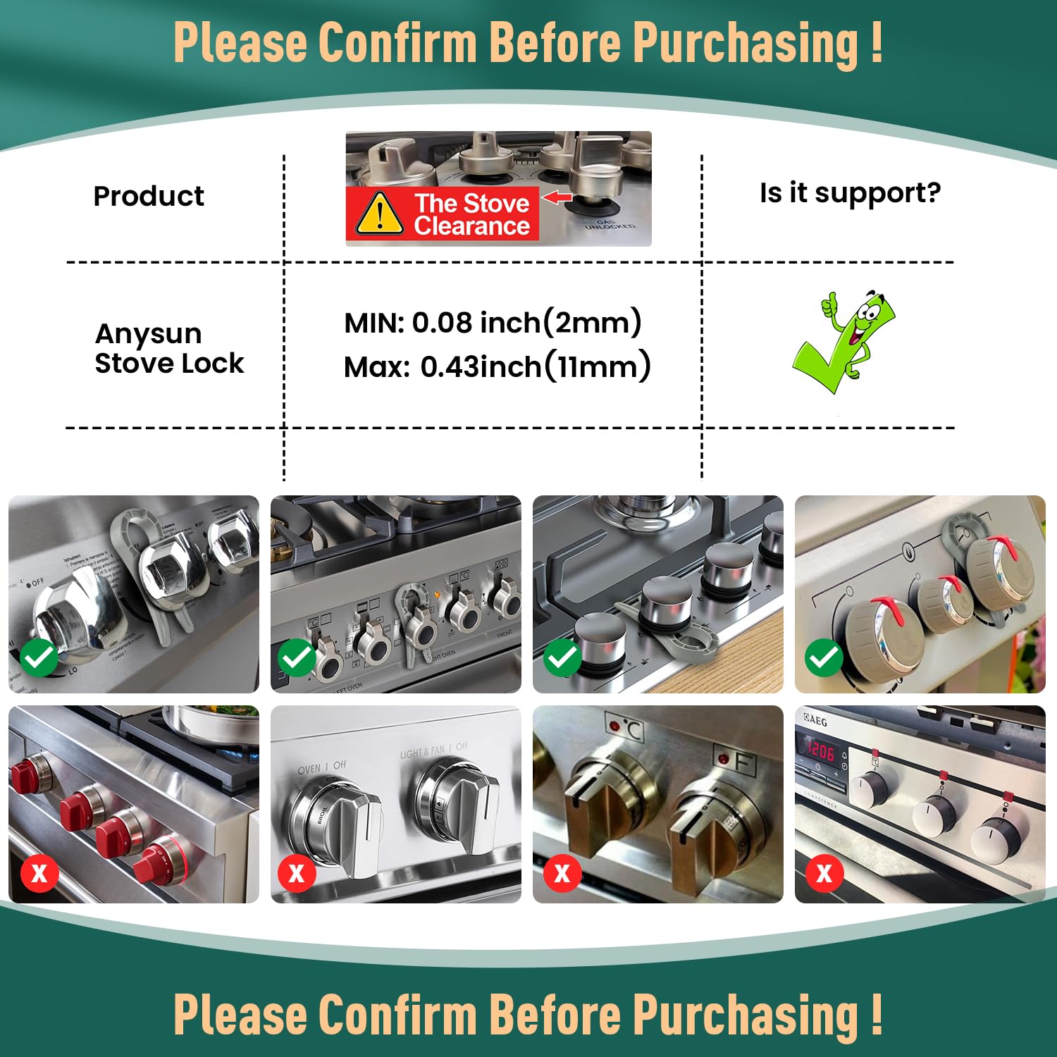 Gas Stove Safety Knob Lock, Baby Proof Stove Oven Locks, Kids Proof Stove Guard, Clear (Pack of 5)