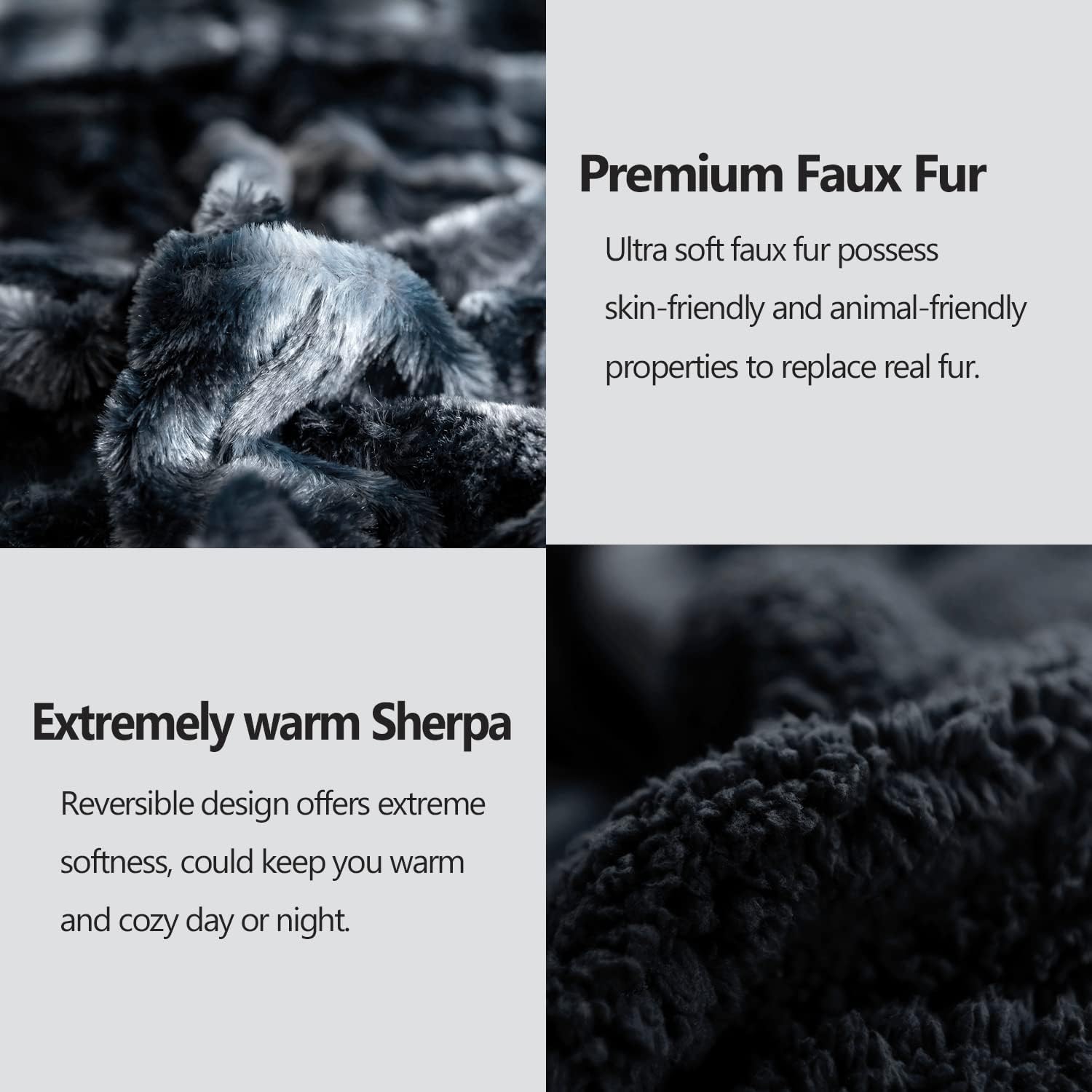 NEWCOSPLAY Super Soft Faux Fur Throw Blanket for Couch Tie-dye Black Sherpa Fuzzy Plush Warm Blanket for Sofa Bed (Tie-dye Black, Throw(40"x50"))