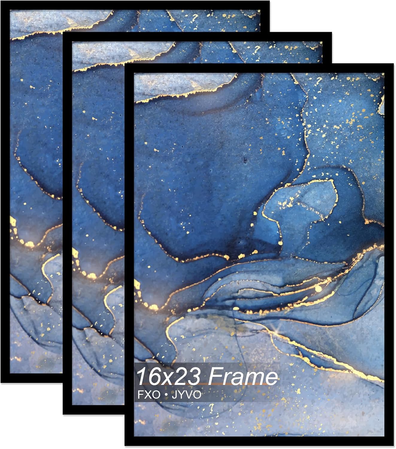 16x23 Picture Frame Set of 3, Black Frame for 16 x 23 Inch Picture Poster Photo, Light Weight and High Transparent 16 by 23 Frame for Wall - 3 Pack/Black/16 x23