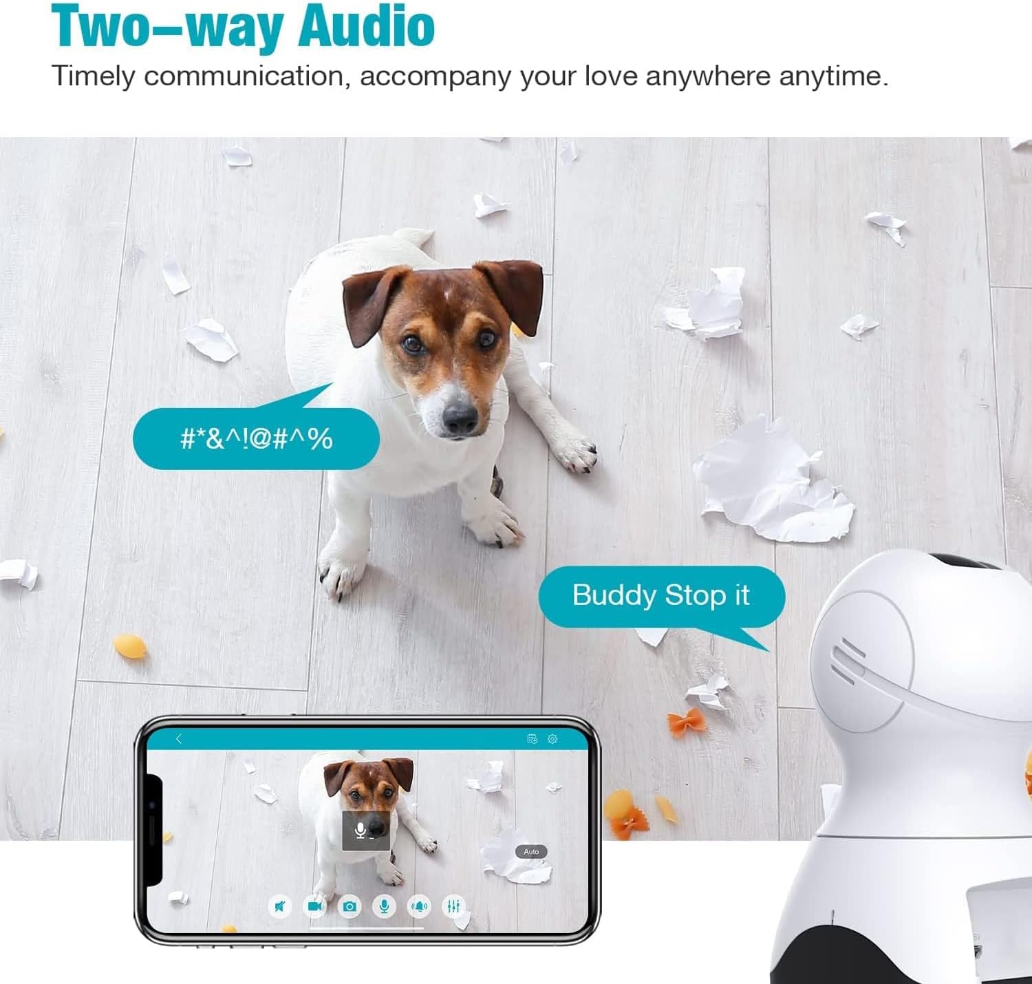 2.5K Security Camera Indoor, 360° Cameras for Home Security, 5G/2.4G WiFi Pet/Dog/Baby/Nanny/Cat Monitor Camera with Phone app, 2-Way Audio, Night Vision, 24/7 SD Card Storage, Cloud, Works with Alexa