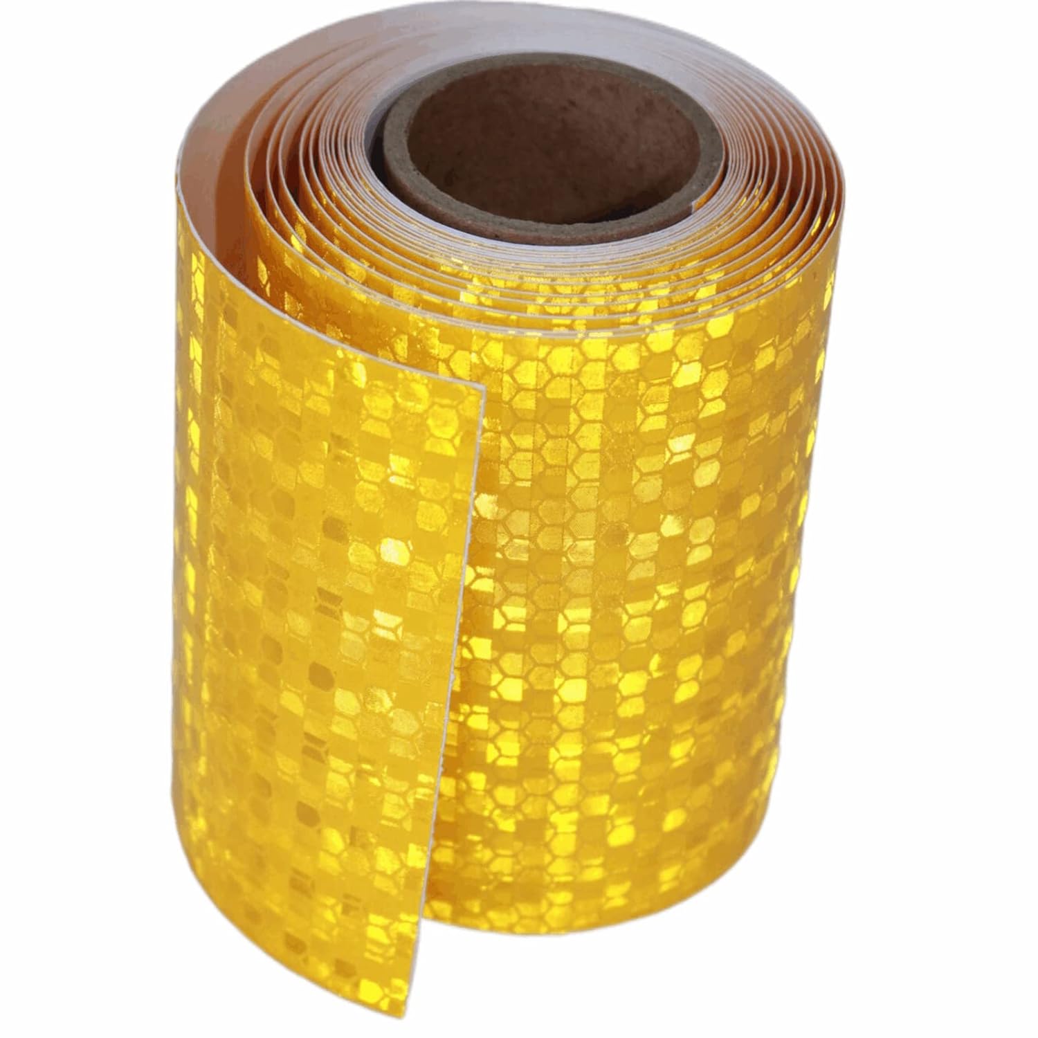 Yellow Reflective Tape 4 inch, Outdoor Waterproof High Visibility Warning Industrial Marking Tape, Safety Stickers (11 feet)