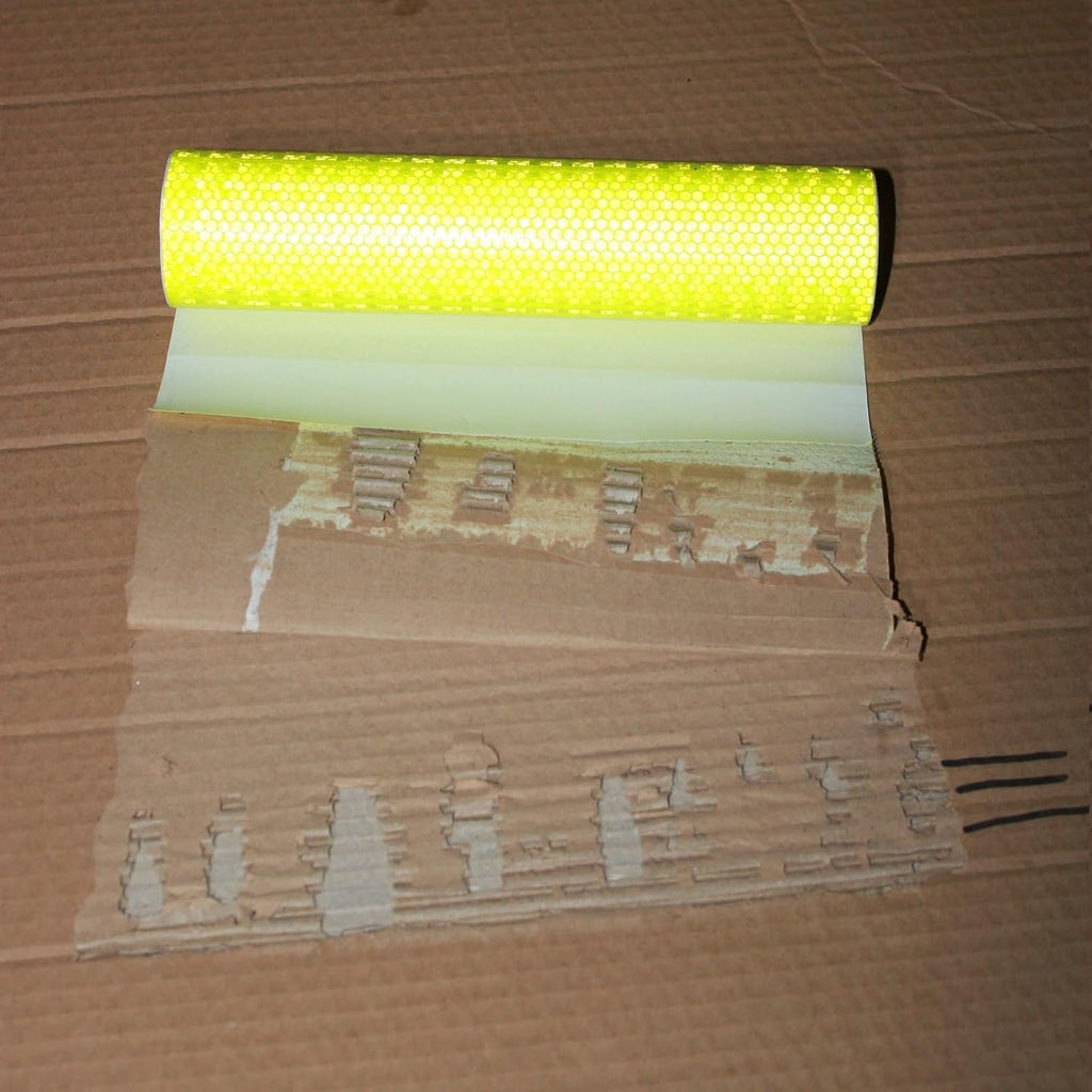 Fluorescent Yellow Reflective Tape 12 inch, Outdoor Waterproof High Visibility Warning Safety Industrial Marking Tape (11 feet)