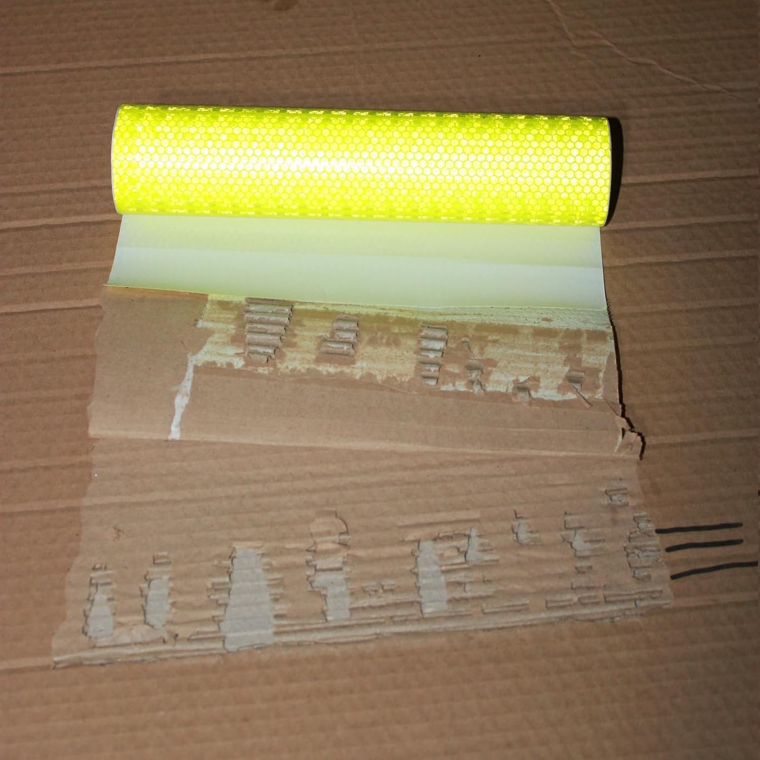 Fluorescent Yellow Reflective Tape 12 inch, Outdoor Waterproof High Visibility Warning Safety Industrial Marking Tape (11 feet)