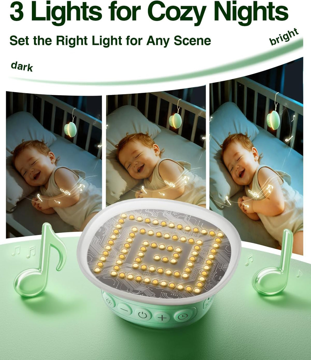 Portable White Noise Sound Machine with 20 Relaxing Sounds, 48H Playtime, 3 Timers & Night Lights, Memory, TF Card Mode & 10m Wireless Playback for Newborn Baby Gift, Adult, Mini for Home Sleep Office