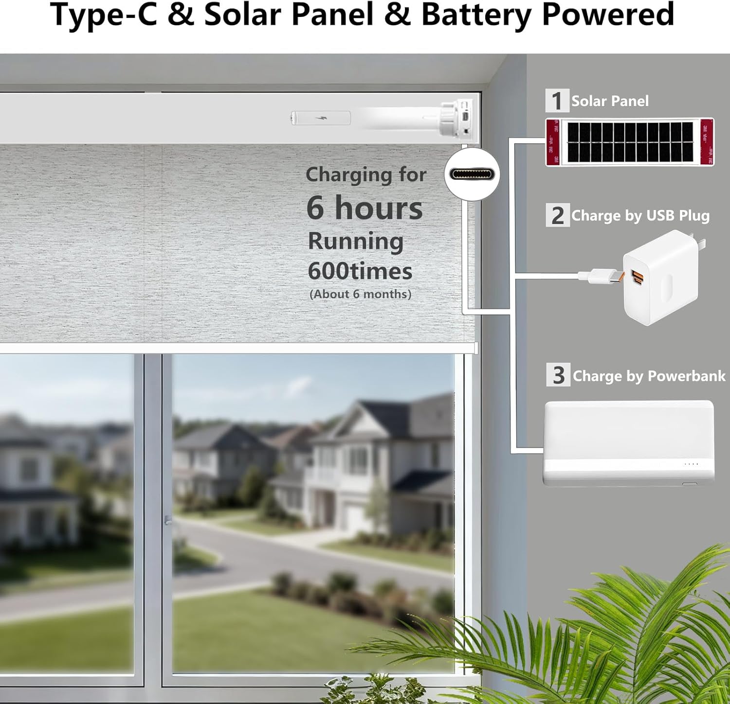 Smart Motorized Blinds – 70% Blackout Roller Shades with Remote, Alexa/Google Home/Siri Control, Matter Compatible, Wireless Rechargeable Battery, Custom Sizes for Windows & Sliding Doors