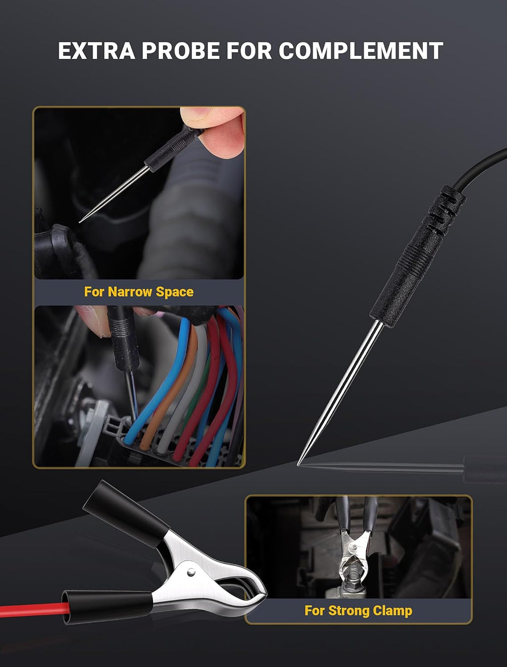 Automotive Test Light with 3-120V LED Digital Voltage Display, Auto Circuit Tester with Voltmeter & Dual Color Polarity Indicate, Electric Test Pen w/Stainless Probe for Car/Truck/SUV Checker