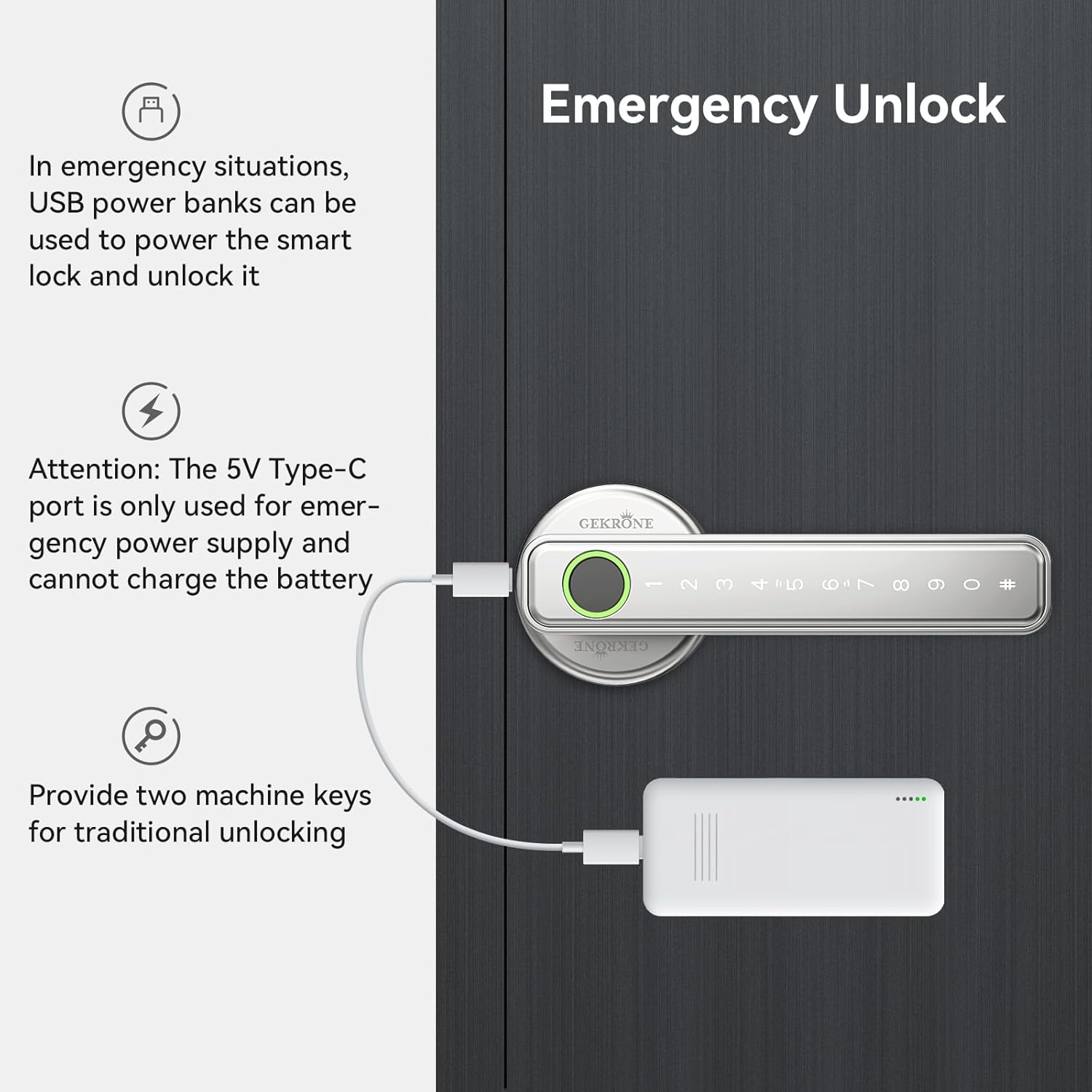 Fingerprint Smart Lever Lock TUYA APP Control Keyless Entry Bluetooth Touchscreen Indoor Handle Biometric Electronic Digital Door Knob with Keypad Suitable for Hotel Office Apartment Bedroom