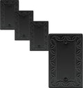 Single Blank Light Switch Cover NovaBloom Metal Wall Plate, 4-Pack Black 1 Gang, Light Switch Cover Outlet Cover Decorative Wallplate, Durable