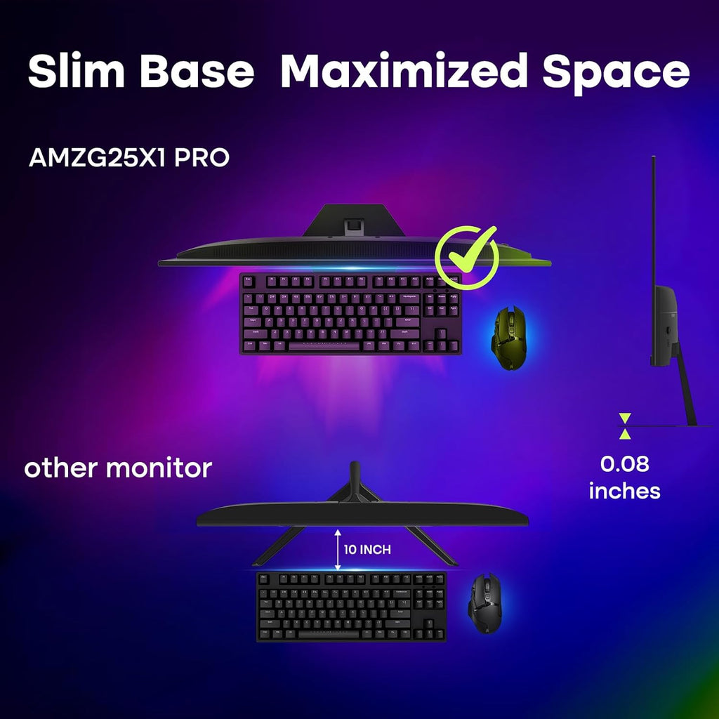 Amzfast 24.5 inch FHD 280Hz/240Hz Gaming Monitor, 1ms Adaptive Sync Fast VA Monitor, 10 Bit, 126% sRGB, 2*HDMI 2.0 & 2* DP1.4, TÜV Rheinland Eye Care,2 Year Warranty Exchange (HDMI & DP Dual Cable)