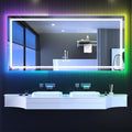 LED Mirror for Bathroom, 72"X32" with 8 RGB Backlit +3 Front Lit (Adjustable Individually), Anti-Fog, Large Lighted Bathroom Vanity Mirror for Wall,Shatterproof,Memory Function,Tempered Glass