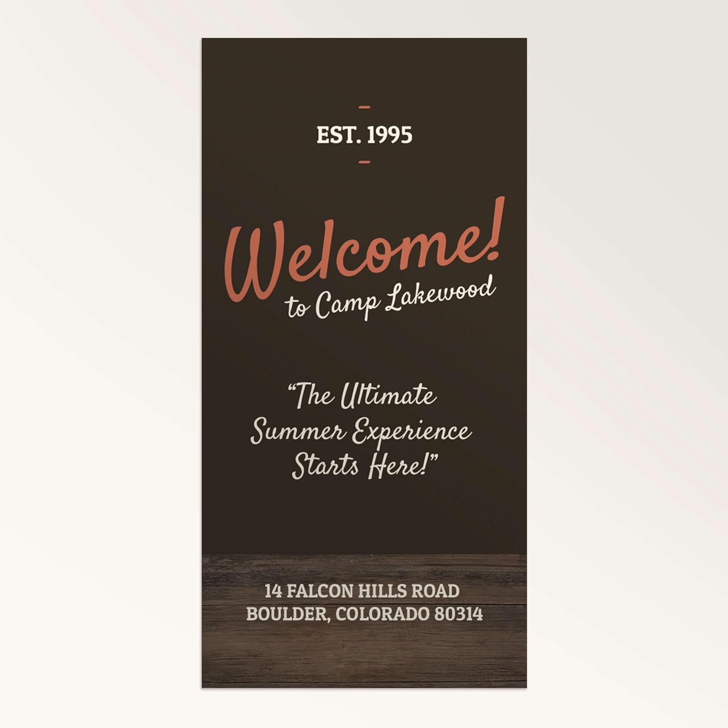 Staples Custom Scrim Vinyl Banner - 24W" x 96L" Quote Banner with 4 Grommets - Durable Outdoor Sign for Events, Promotions, and Business Advertising (Wood)
