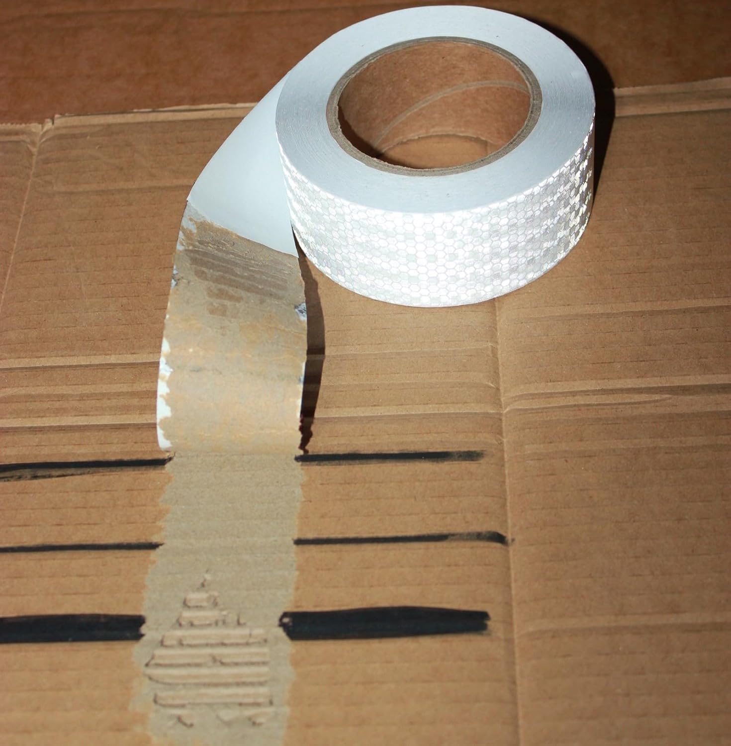 White Reflective Tape Outdoor Waterproof 2 inch, High Visibility Warning Industrial Marking Tape, Safety Stickers (68 feet)