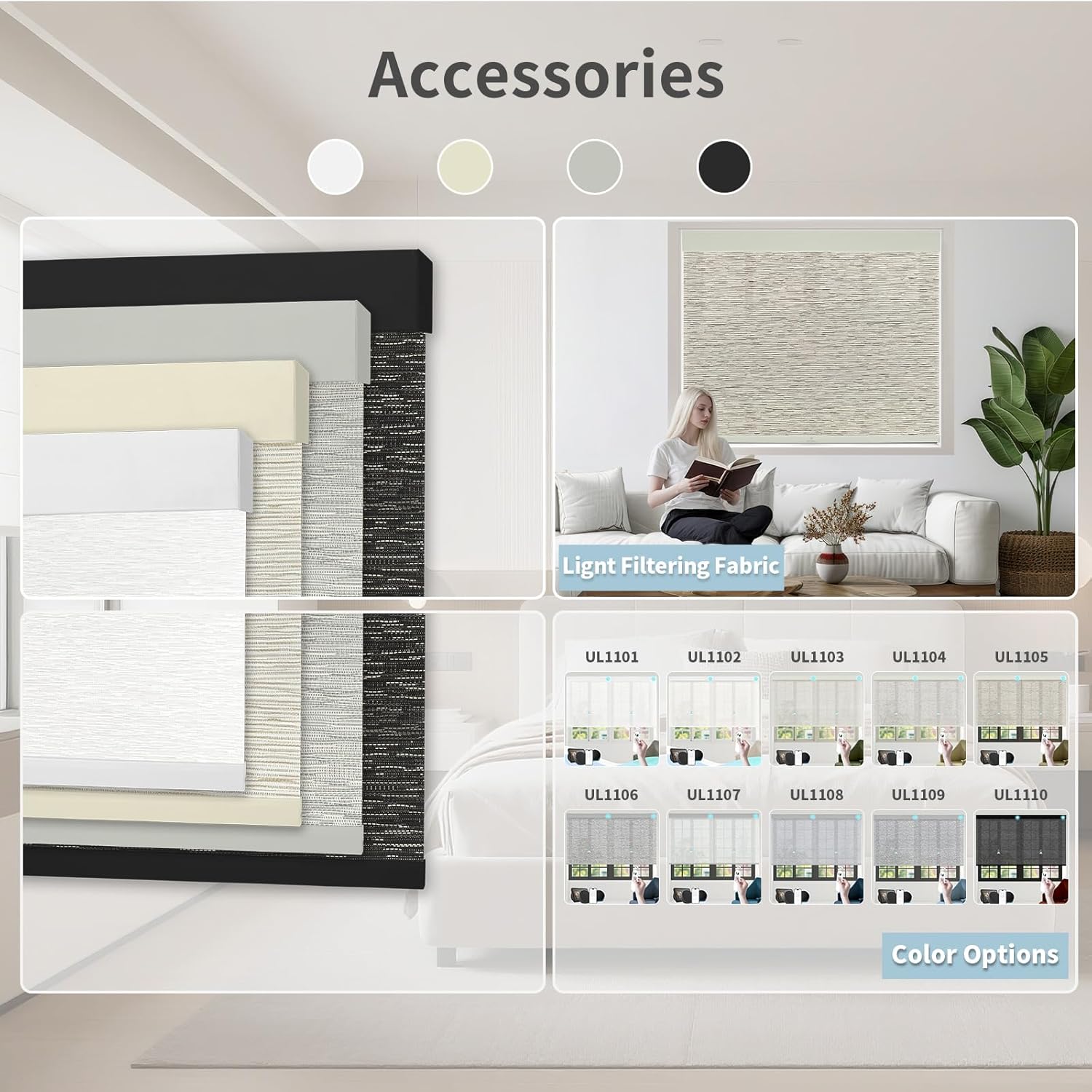 Motorized Blinds with Remote Custom Size Blackout Smart Roller Shades Compatible with Alexa Google, Electric Blinds for Windows