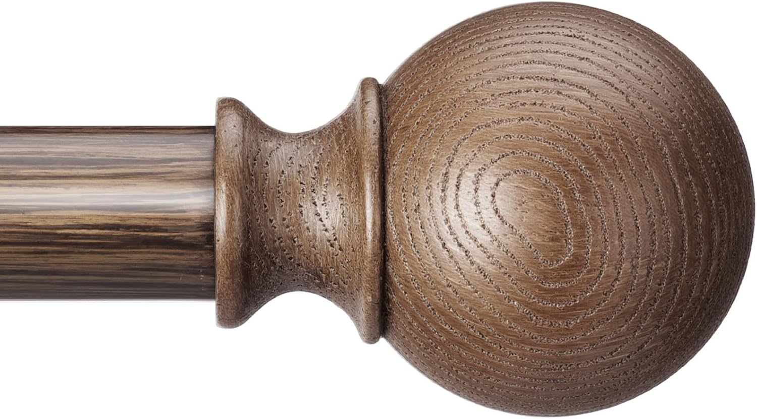 BRIOFOX Walnut Wood Curtain Rods for Windows 72 to 144 Inch(6-12ft) - 1'' Diameter Heavy Duty Curtain Rods with Imitation Wood Grain Pattern Finials,Adjustable Decorative Curtain Rods Set,28-144''