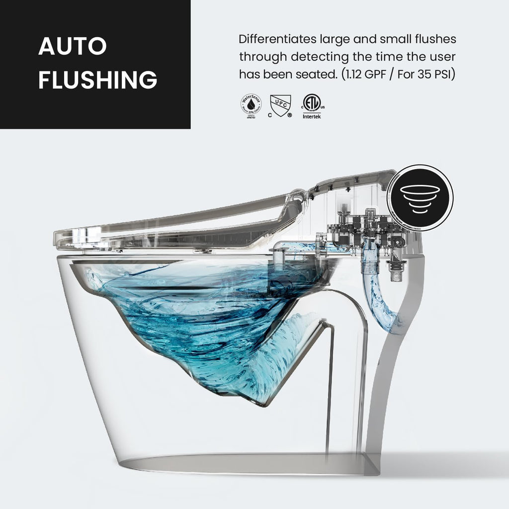 VOVO STYLEMENT TCB-8100N Smart Toilet for bathrooms, Elongated One Piece Toilet with Soft Close Lid, Auto Dual Flush, Heated Seat, Made in Korea