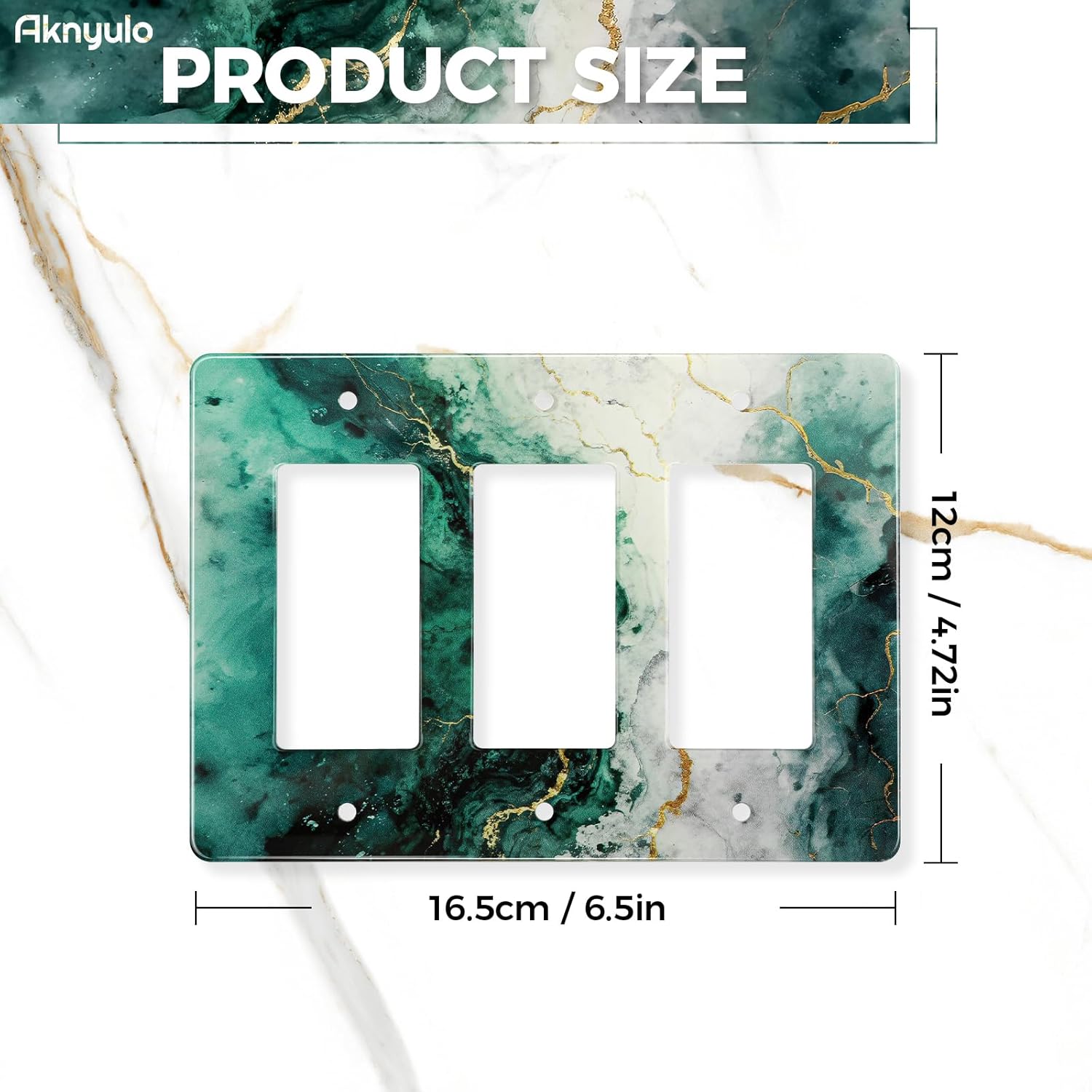 Modern Abstract Lexury Dark Turquoise Teal Blue Gray Marble Textured Light Switch Plate Acrylic Decorative Wall Outlet Cover Switch Plates Wall Plates