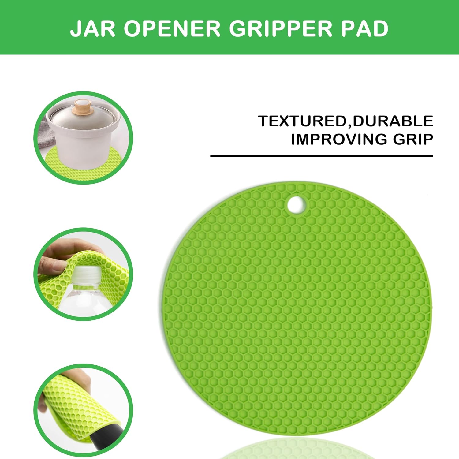 Jar Opener for Weak Hands, Seniors with Arthritis, 5 in 1 Multi Function Bottle Opener Lid Opener For Arthritic Hands with Non Slip Rubber Jar opener Gripper Pad
