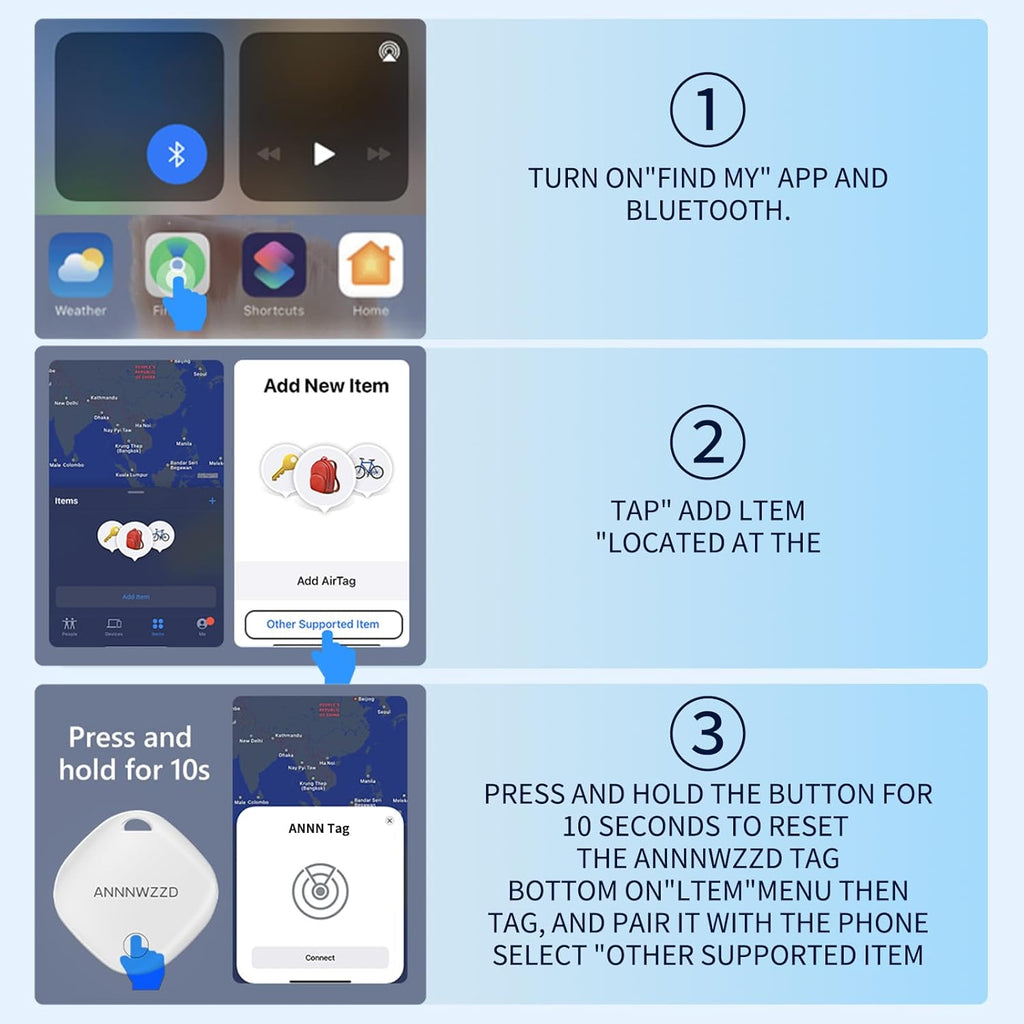 ANNNWZZD Air-Tag 2 Pack Item Finders with Apple Find My APP (iOS Only) Air Tags Help You Track Your Keys, Wallet, Luggage, Backpack, Super Lightweight (White+Black, 2 Pack)