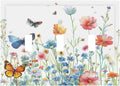 Decorative Light Switch Cover Plate Rustic Wildflower Blue Pink Floral Butterfly 3 Gang Wall Plates for Electrical Outlets Triple Toggle Switch Plate Covers Outlet Covers for Home Decor