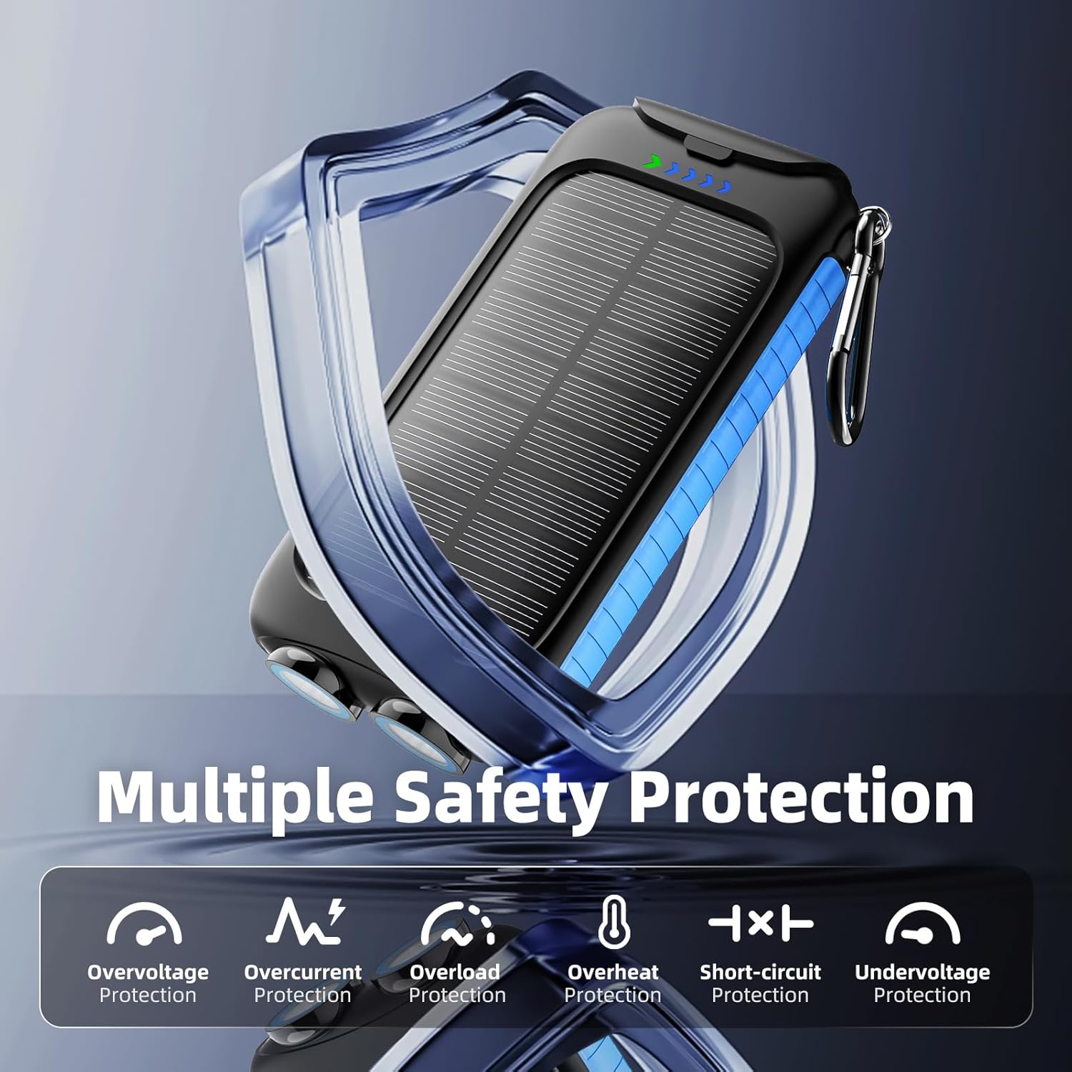 Solar Charger Power Bank 49800mAh - Portable Fast Charging Power Bank with Type-C & Dual USB Ports, Compatible with iPhone, Samsung & More, Waterproof Solar Panel for Camping, Hiking, and Outdoor Use