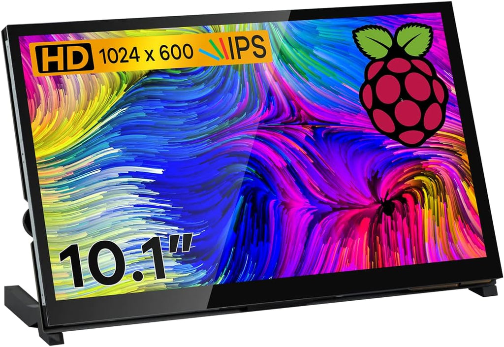 10.1" IPS LCD Capacitive Touch Screen HDMI Display Portable Monitor 1024X600 Built-in Dual Speakers for Raspberry Pi 5/4/3 Xbox PS4 Windows 7/8/10