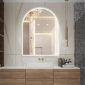 Niccy Arched LED Bathroom Mirror, 40x30 Inch Arch Frameless Backlit Mirrors for Wall Arched Lighted Vanity Mirrors Defogger and 3 Color, Explosion-Proof, HD Glass and IP65 Waterproof