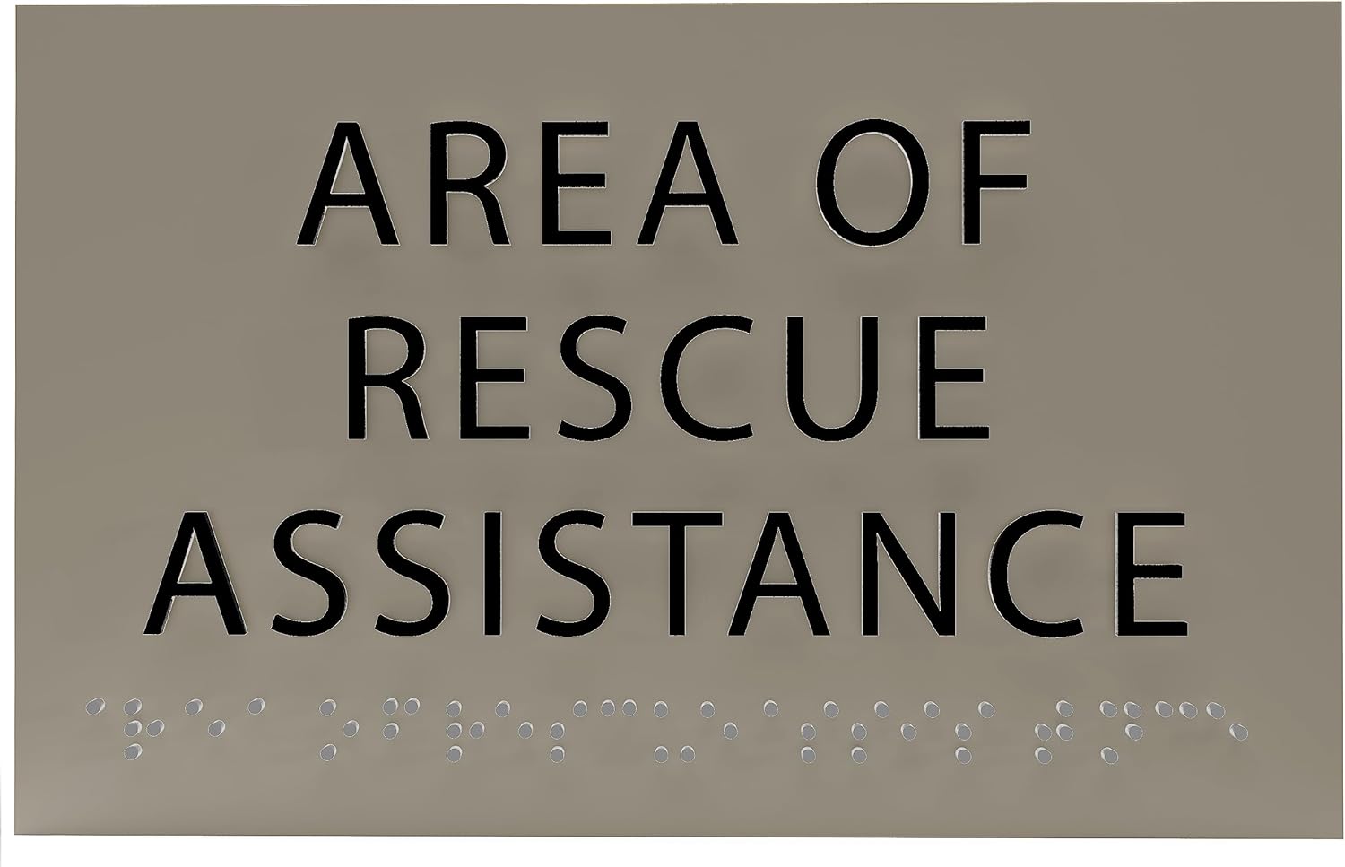 6" X4" Area of Rescue Assistance Sign- Tactile Graphics Grade 2 Braille Text ADA Compliant Sign |ADA Compliant Plastic Signs for Schools, Offices, Businesses, Apartments & Restaurants