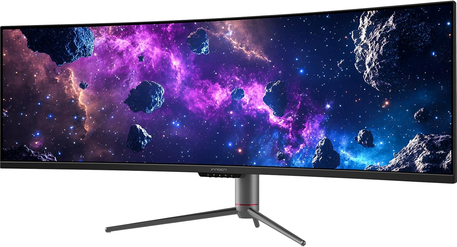 INNOCN 49" 240Hz Curved Monitor Ultrawide Gaming QHD 5120 x 1440P Computer Monitor, R1800, 99% sRGB, HDR400, USB Type C, DisplayPort, HDMI, Built-in Speakers, Height/Tilt Adjustable - 49C1S